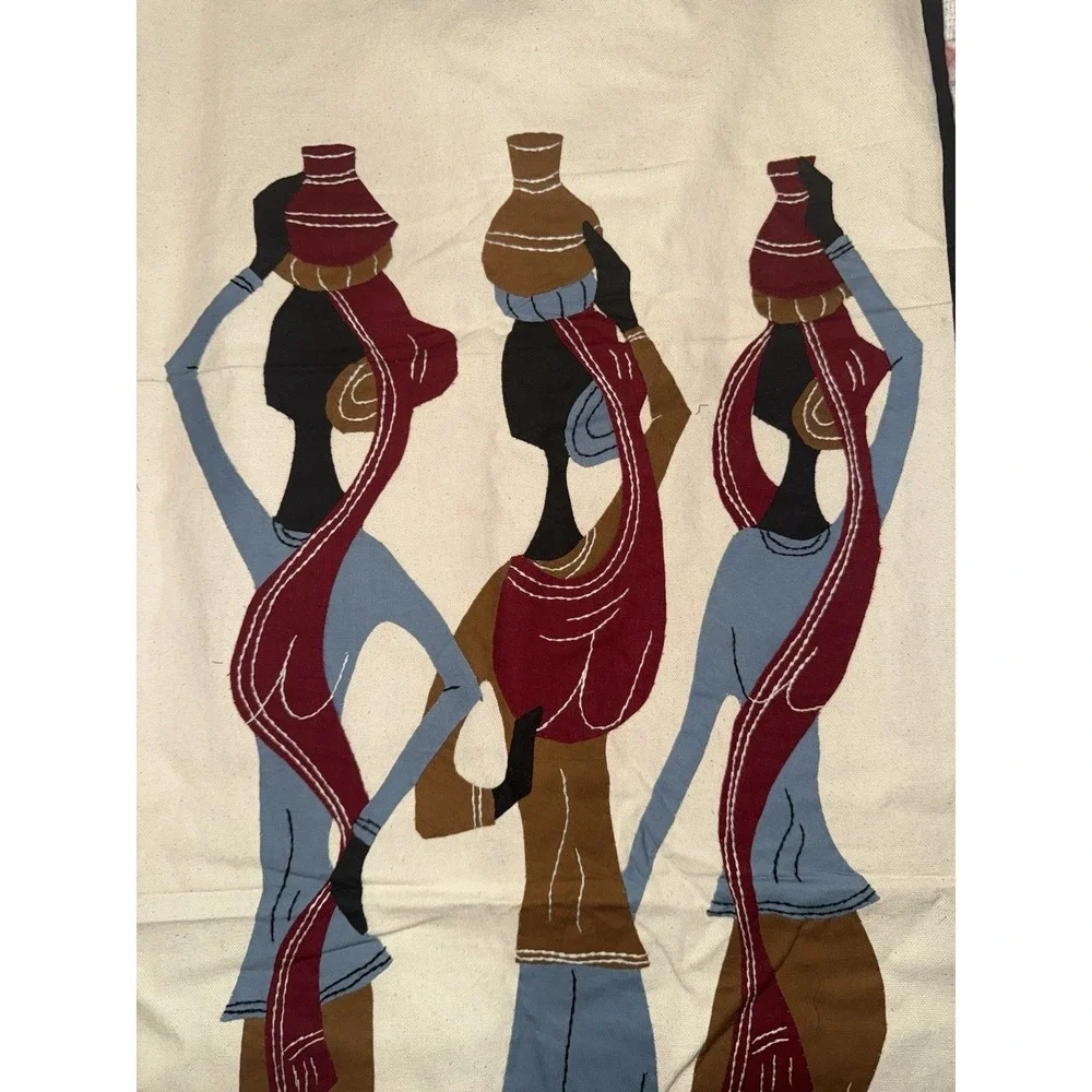 Vintage Handmade African Tribal Woven Applique Work Wall Hanging 36